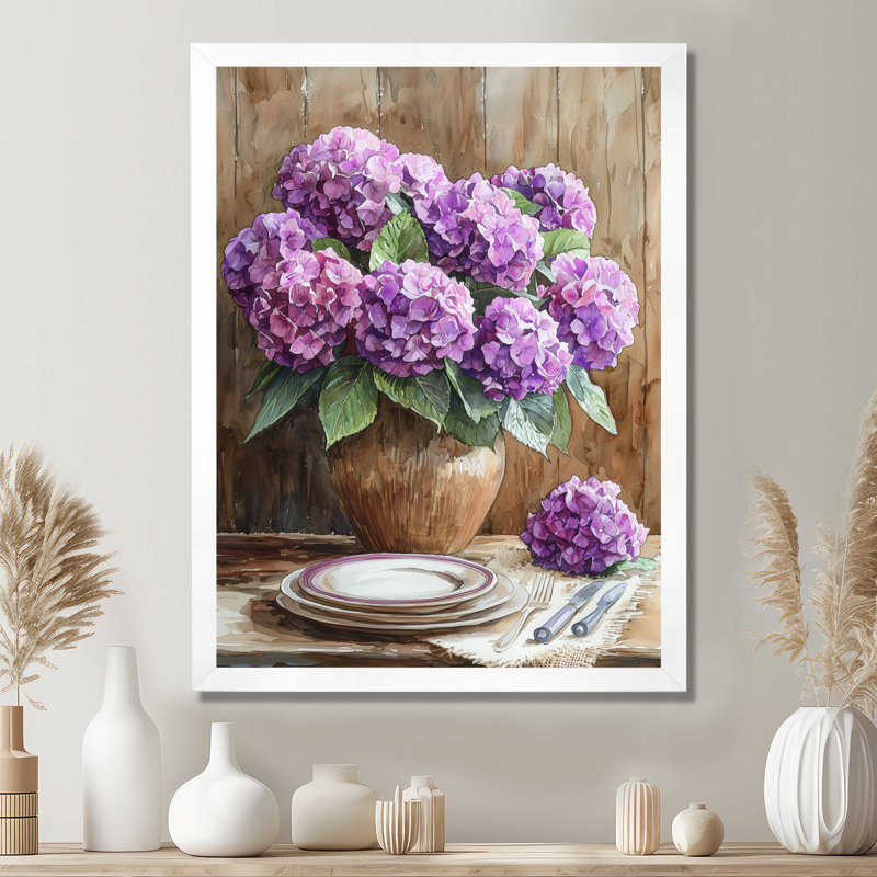 Bayuga - impressions sur toile florales, H 32 po x l 16 po, Reproduction encadrée d'une seule photo, Blanc