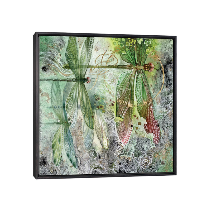 Flow par Stephanie Law - impression d'art graphique, Aucun mat, Toile avec cadre noir patiné, H 37 po x l 37 po x P 1,5 po