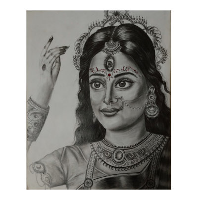 Devi Adishakti | Graphite Pencil On Paper | Painting By Ankit Bagde