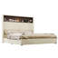 Structure de lit grand format en velours capitonné avec USB et veilleuse, tête de lit 52 po, lit plateforme à oreilles, beige-255262279-255262274