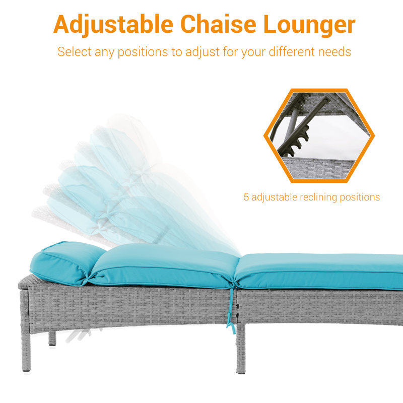 Fauteuil inclinable réglable pour l'extérieur, Bleu lac