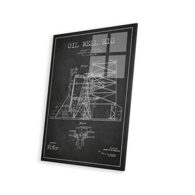 «Oil Well Rig 1 Charcoal Brevet» sur plastique / acrylique par Aged Pixel, peinture