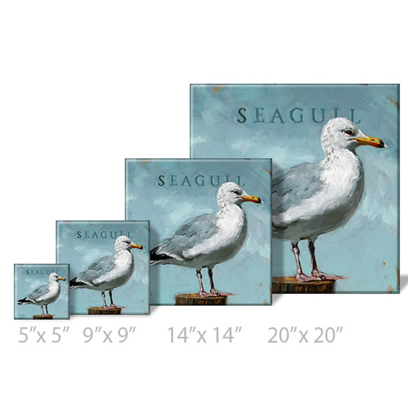 Mouette, impression numérique sur toile tendue, H 20 po x l 20 po x P 1 po
