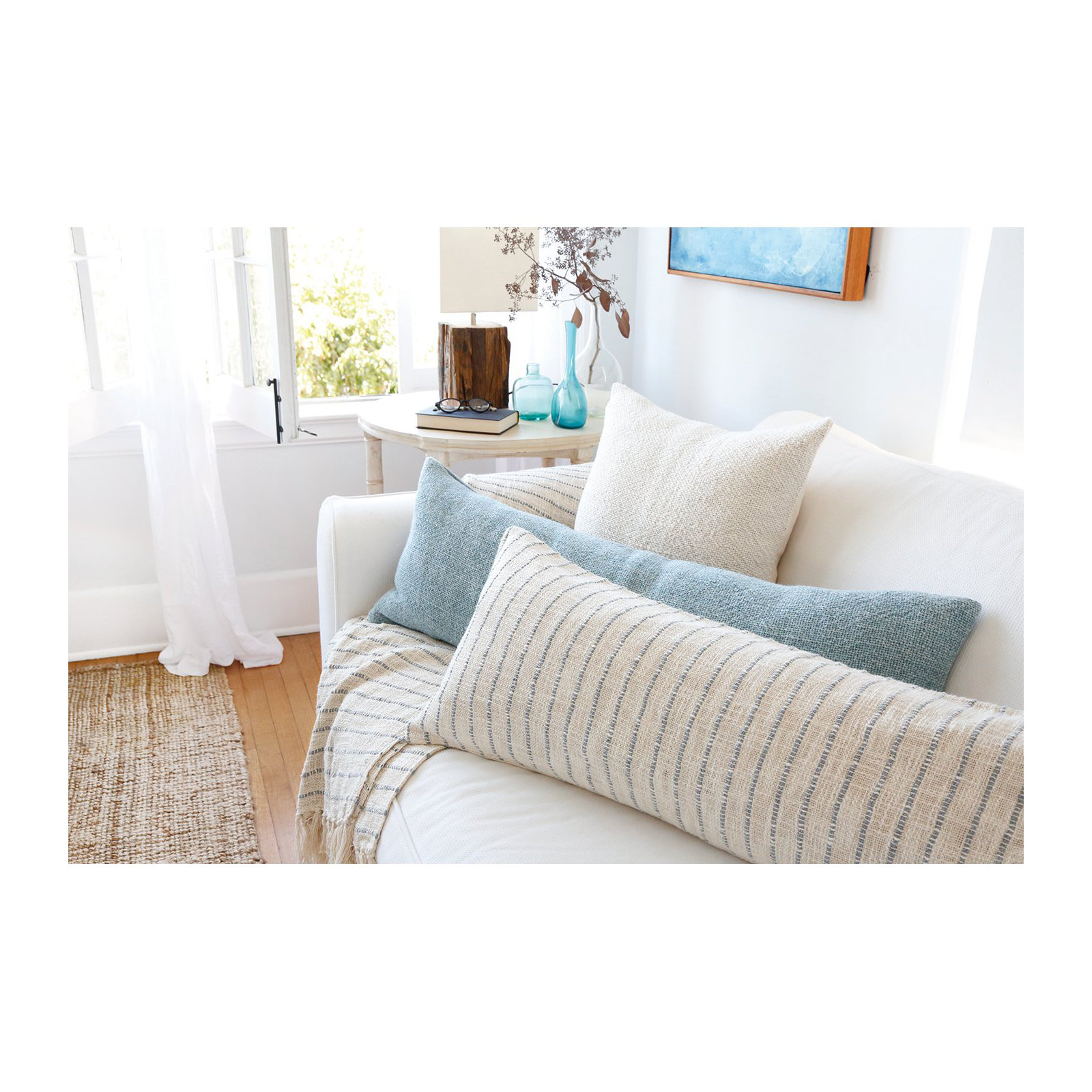 Hendrick Lumbar Throw Pillow, Sky
