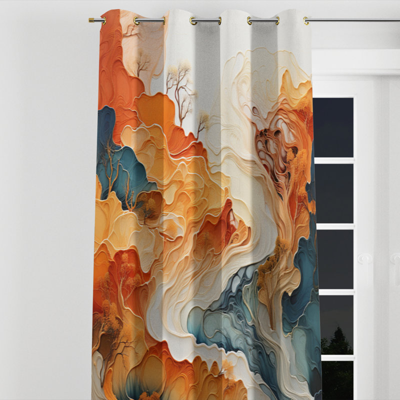 Hubbert - Modern Blackout Grommet Curtain - 1 panel, 52" W x 90" L, Golden Grommets
