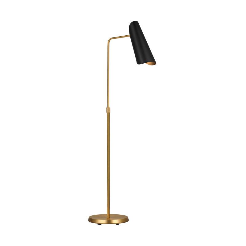 Malone 47'' Task Floor Lamp with Outlet, Midnight Black