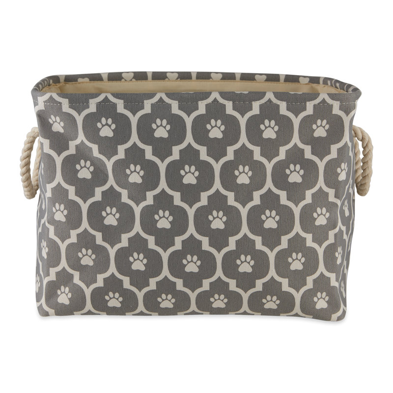 Panier en tissu Lattice Paw, H 12 po x l 16 po x P 10 po, Gris