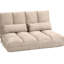 Chaise convertible convertible - pliante avec 2 coussins, réglable, beige, chaise de plancher captivante peu encombrante, et pliante, beige et compacte, pour les loisirs