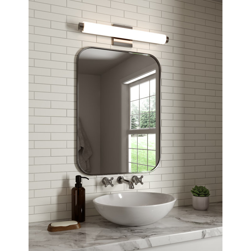 1 - Light LED Bath Bar, Polished Chrome, Flat