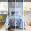 Édredon pour lit double / grand avec rayures florales, rembourrage, 2 taies décoratives, coussins décoratifs, rayures textiles, rembourrage, textile, lavable à la machine