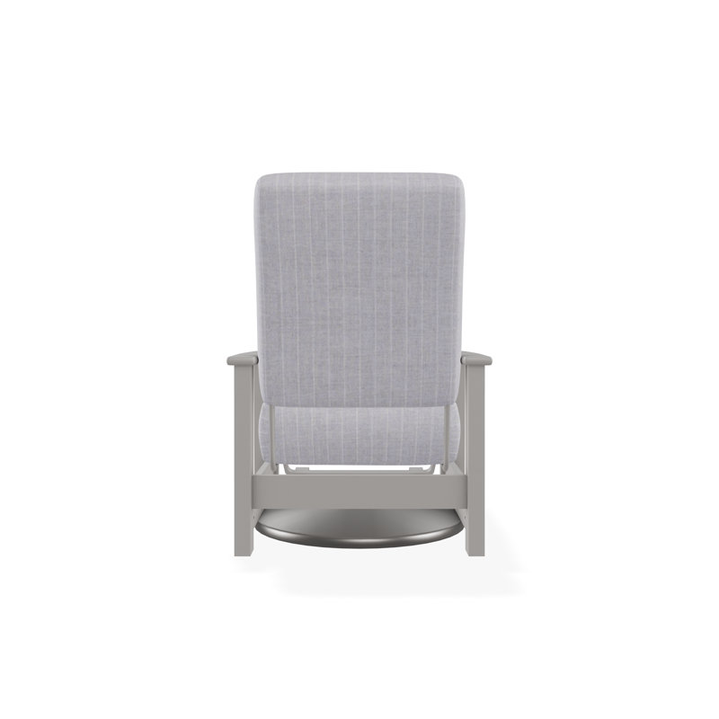 Leeward Polymer Outdoor Lounge Chair, Warm Gray, Ticking Fog