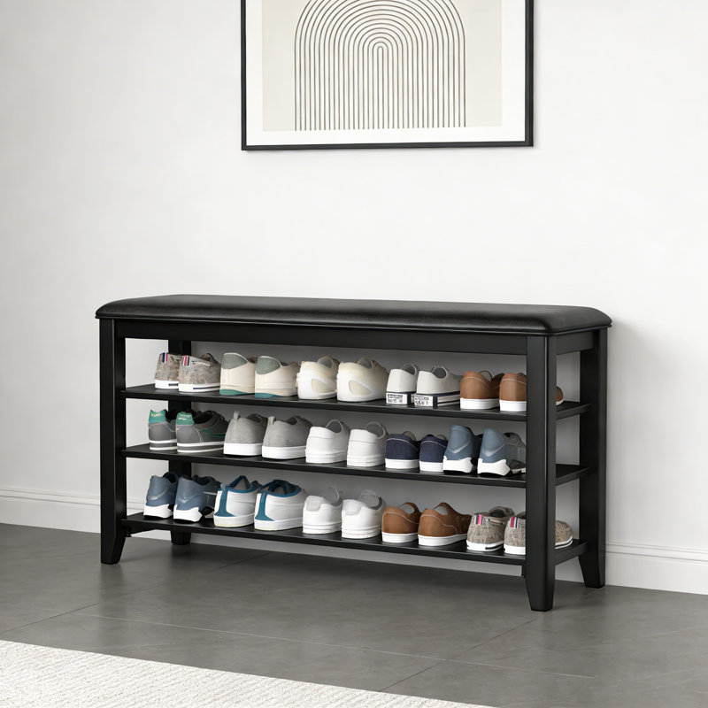 Banc d'entrée pour chaussures avec tablettes réglables, H 20,6 po x l 39,4 po x P 11,8 po