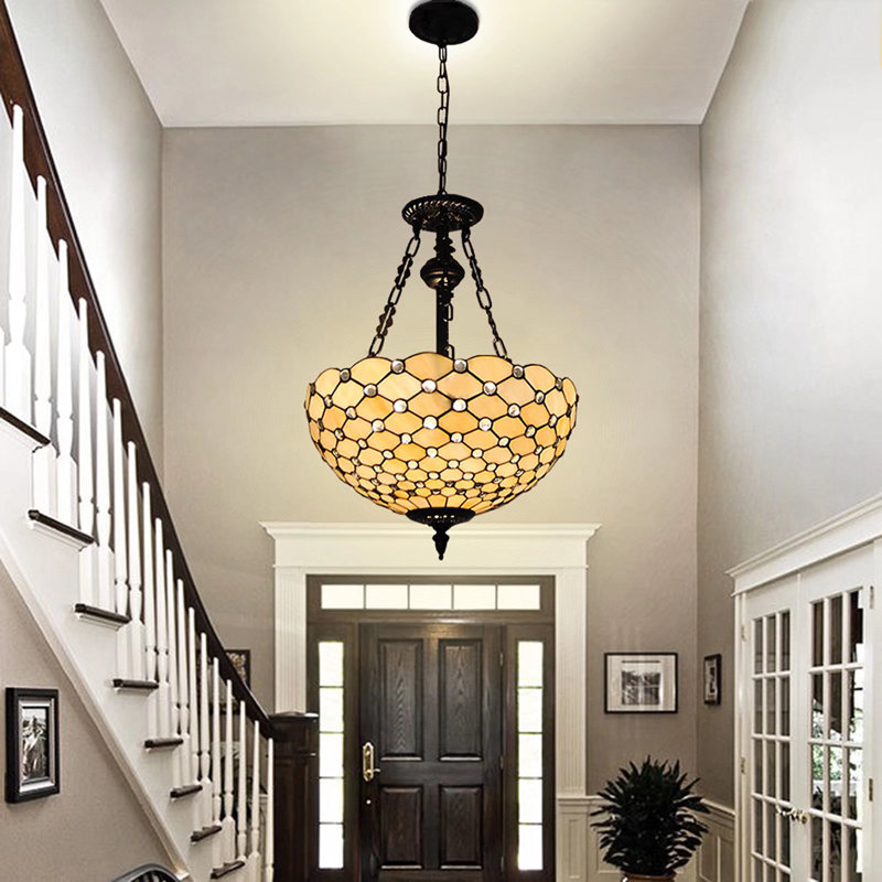 Lustre suspendu 3 lumières de style Tiffany Elyce