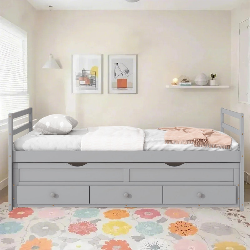 Daybed With Trundle, Grey