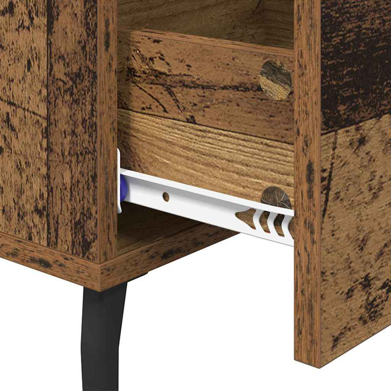 40cm W Manufactured Wood Bedside Table, Old Wood