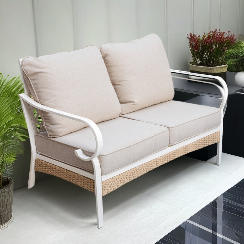 Causeuse d'extérieur avec coussins 51 "Arcus, Beige