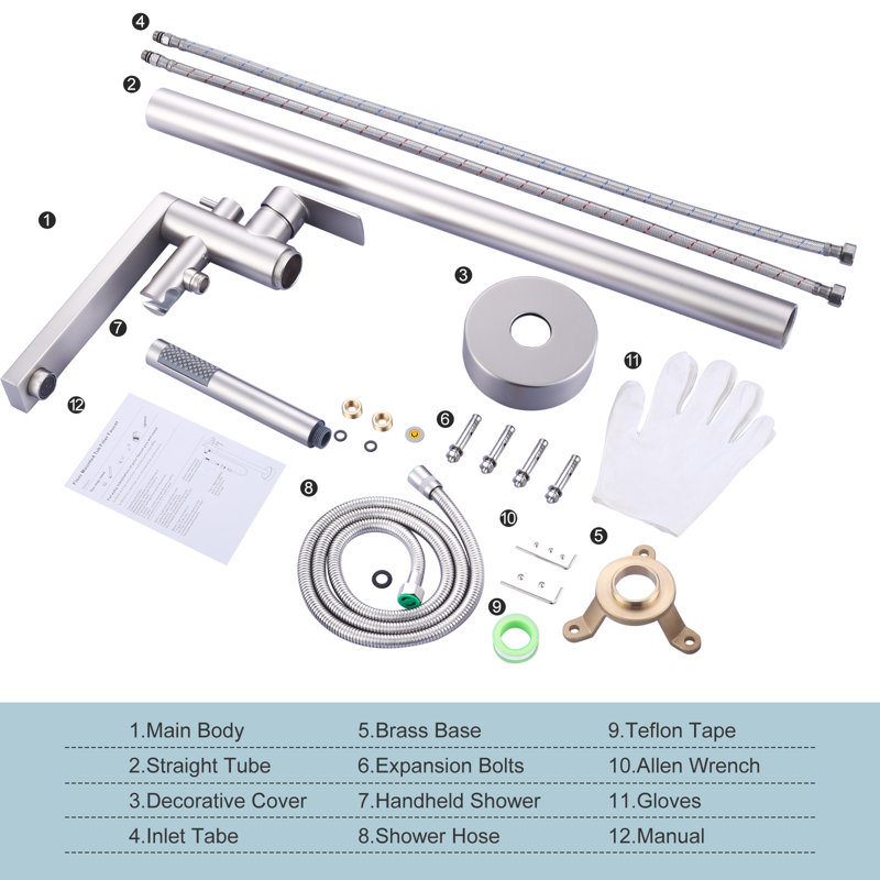 Single-Handle Claw Foot Tub Faucet With Hand Shower, Brushed Nickel