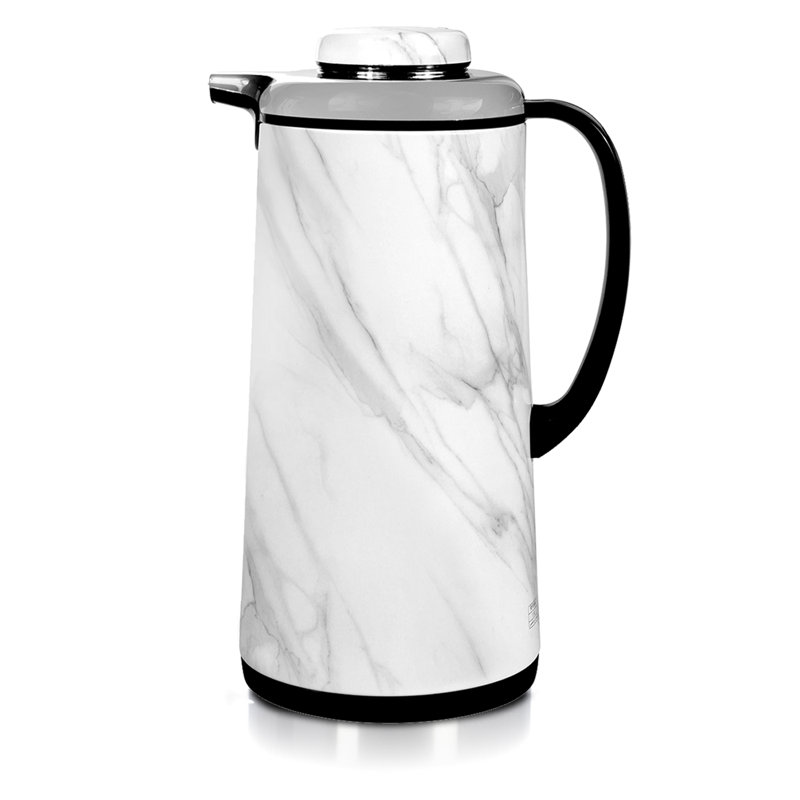 ROYALFORD Marble Finish Vacuum Flask 1900ml | Double Wall Insulated Coffee Carafe | Thermal Jug for Hot & Cold Drinks | Leak-Proof Lightweight Easy Clean Durable & Stylish Portable Flask for Daily Use