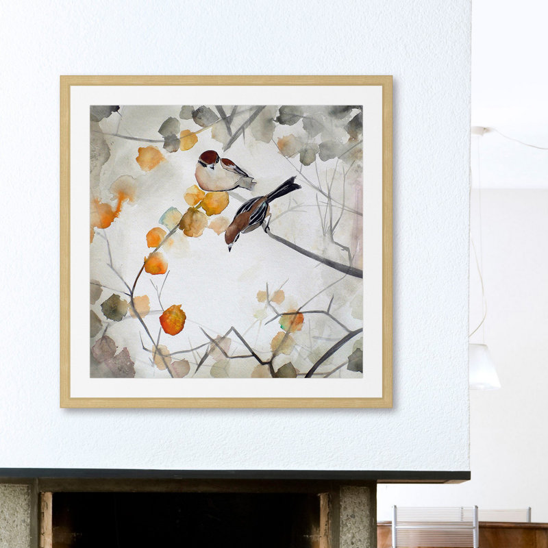 " Fall Birds " by Christine Lindstrom, 18" H x 18" W x 1.5" D