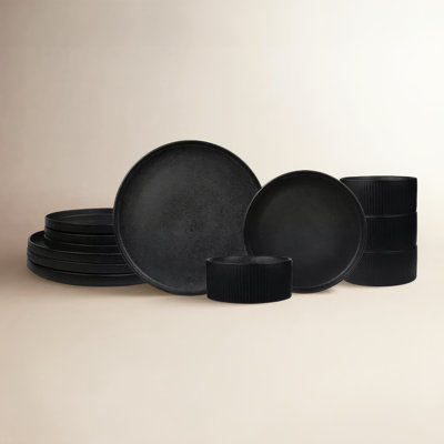 Sango Anderson Reactive Stoneware Set - Service For 4, Microwave & Dishwasher Safe
