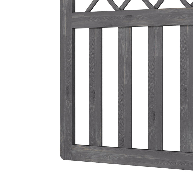 Solid Wood Gate Fencing, 90cmH x 120cmW x 3cmD, Grey
