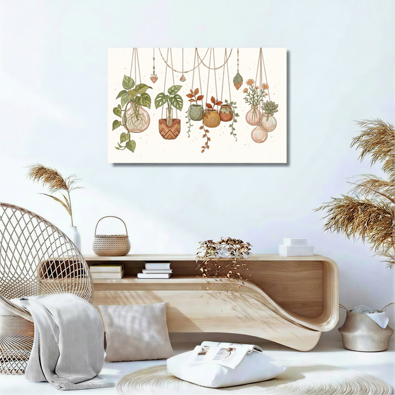 Ensemble de 1 tableau sur toile représentant des plantes suspendues, 16"H x 24"W, Wrapped Canvas