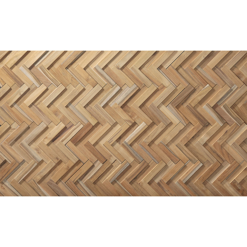 UltraWood Teak Herringbone Jointless Wall Paneling