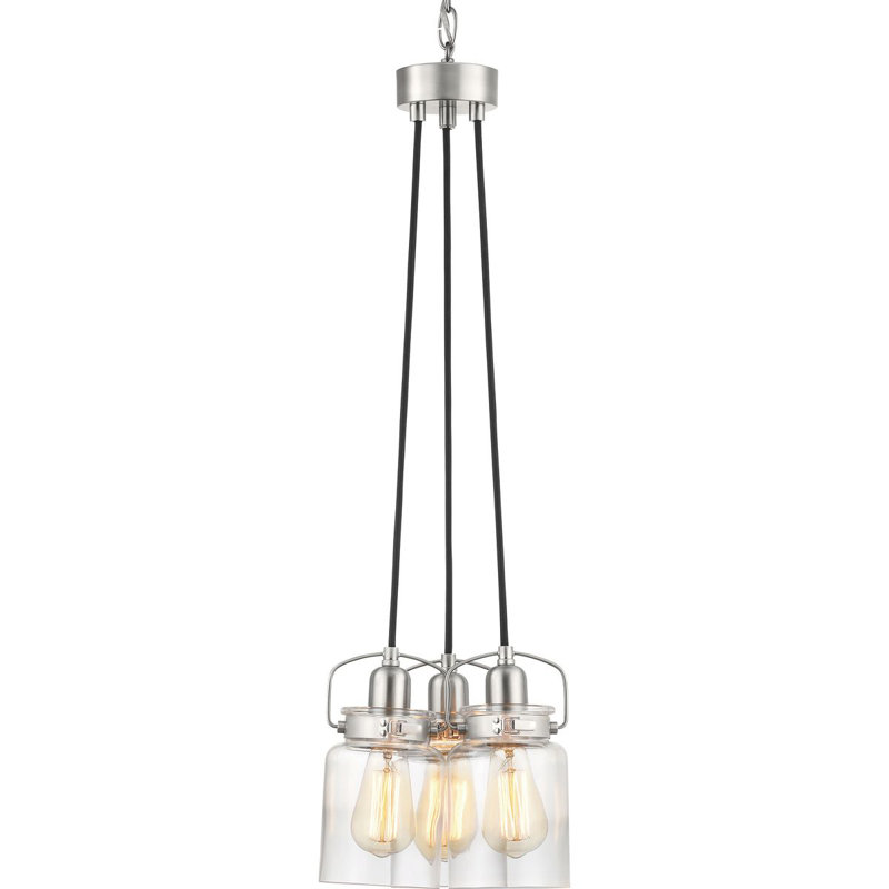 Leyden 3 - Light Cluster Pendant, Brushed Nickel