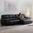Black Faux Leather Modular Sofa cushion couch