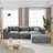 L-Shape Sectional Sofa With 3 Throw Pillows-1481788717