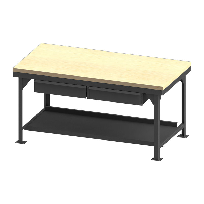 Wood Top Workbench, 36.13" H x 72" W x 36" D