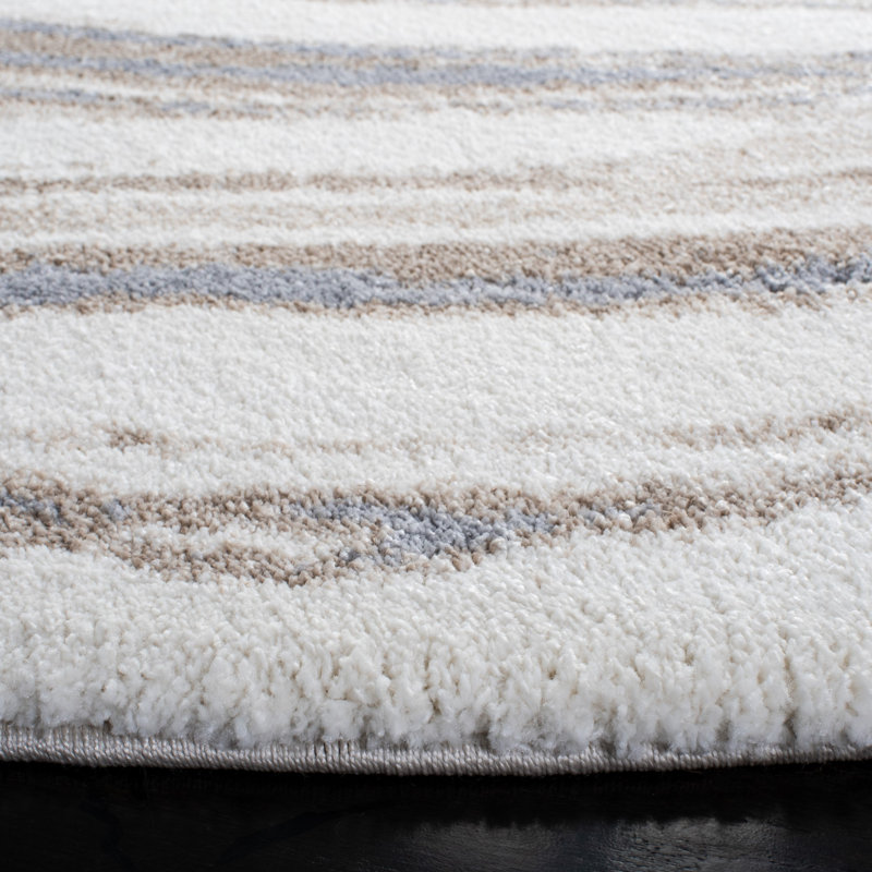 Tapis ivoire / gris Makenna, Rond 6 pi 7 po
