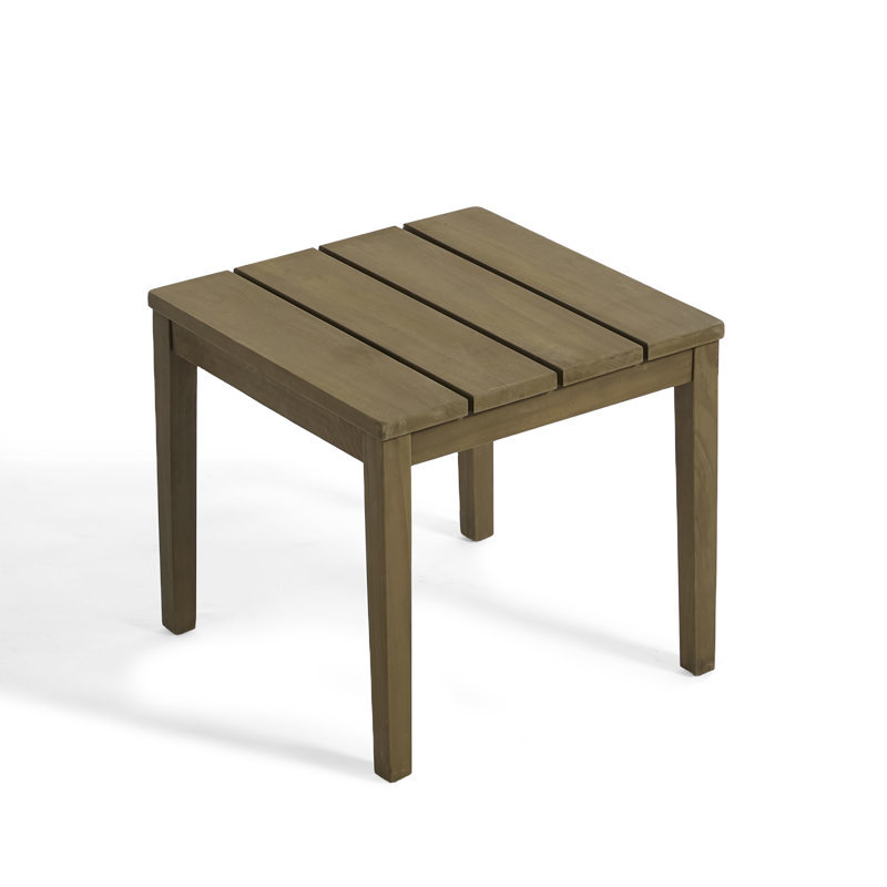 Ensemble de patio d'extérieur pour deux personnes en teck Junco avec coussins et table d'appoint, Brun, Gris foncé