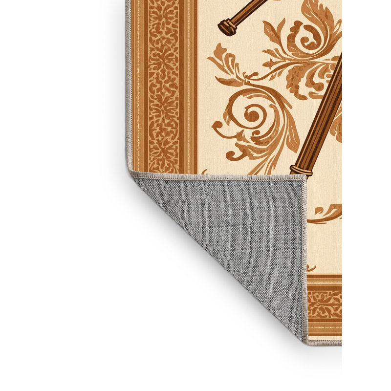 Tapis oriental classique lavable à la machine - télescope beige, 3 X 5