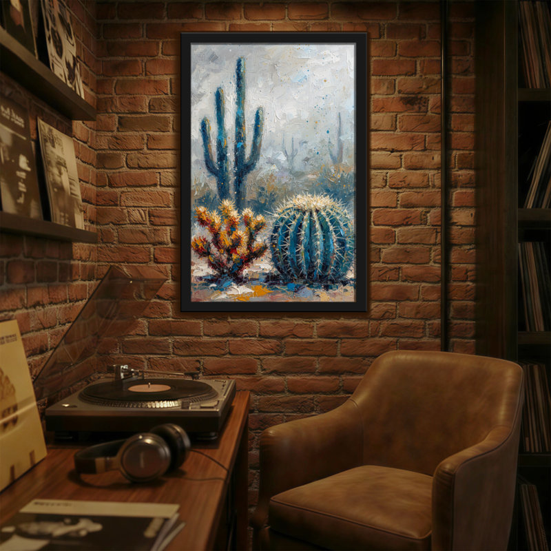 Plantes et fleurs, paysage de cactus du désert, reproduction d'art sur toile, H 30 po x l 20 po
