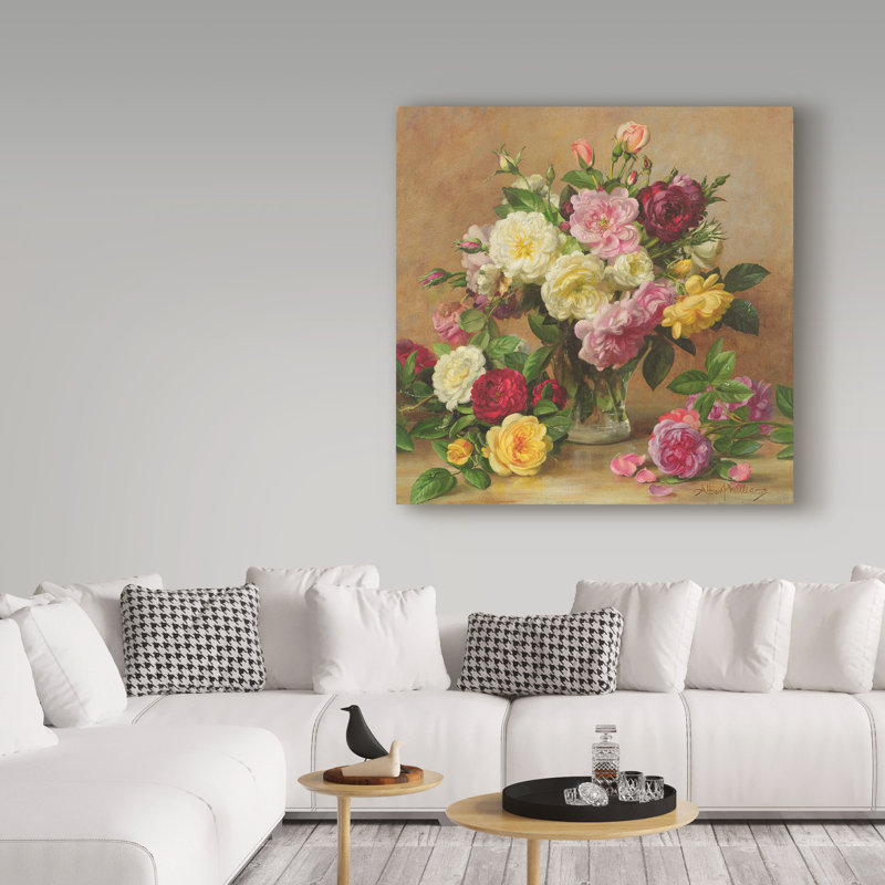 " Old Fashioned Victorian Roses ", 24" H x 24" W x 2" D