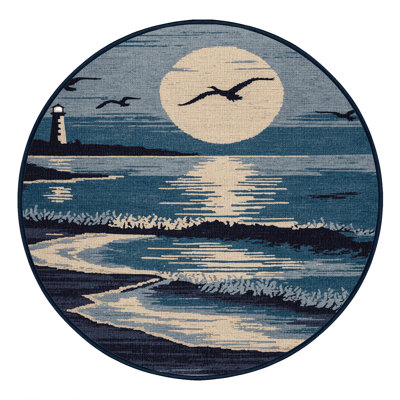 Tapis bord de mer lavable au clair de lune