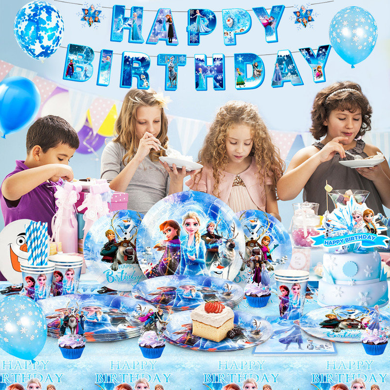 Frozenn Party Supplies,94pcs Frozenn Party Decorations Tableware Set