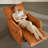 Versatile 360° rotating Recliner with Faux Leather-112366401