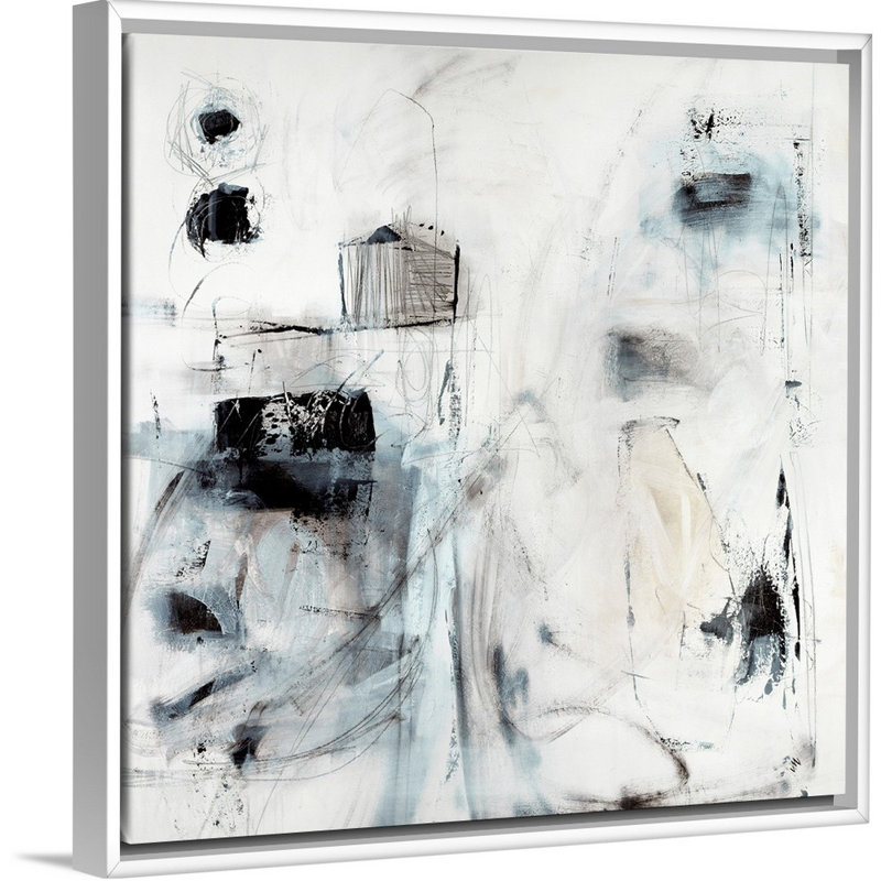 «Just a Minute» par Jodi Maas, reproduction d'art graphique sur toile, H 38 po x l 38 po x P 1,75 po, Cadre flottant blanc