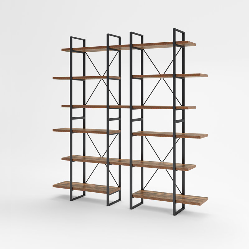 Starlah Etagere Bookcase, Antique Walnut, 86" H x 82.6" W x 12.5" D