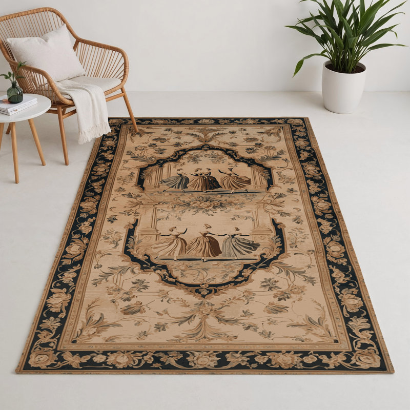 Tapis d'intérieur et d'extérieur brun français, Rectangle 9 pi x 12 pi
