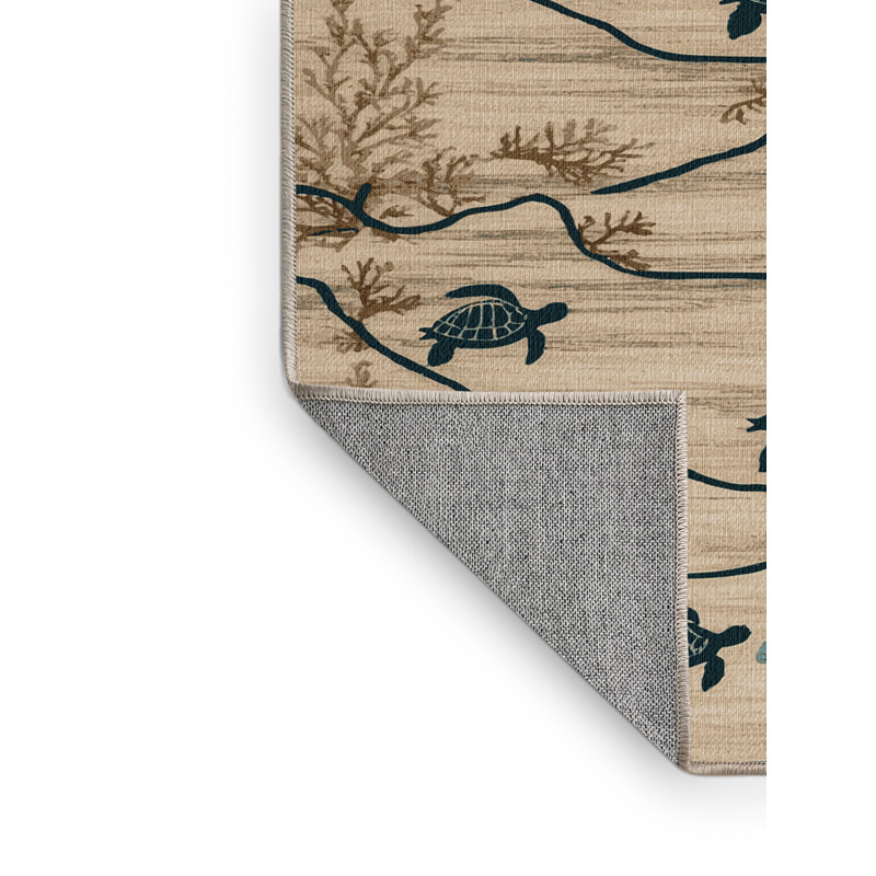 Tapis brun lavable à la machine, Carré 8 pi