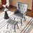 Tufted Wingback Chair and Ottoman-390166506
