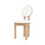 Chaise de salle à manger en polyester et tissu beige avec structure en bois (ensemble de 2) - noyer-119320436