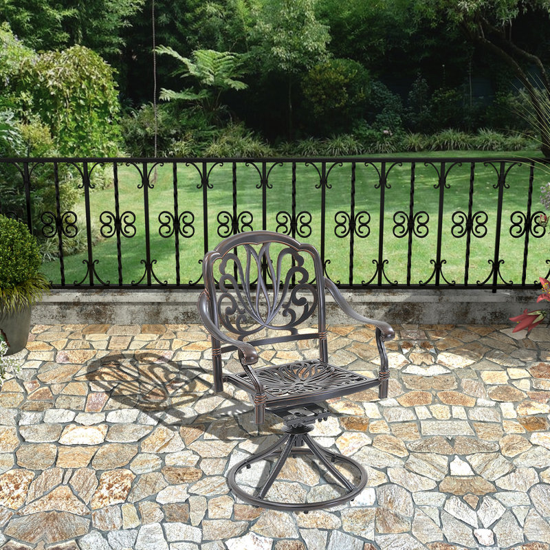Chaise de patio pivotante (ensemble de 2), Brun