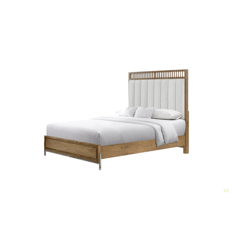 Queen Upholstered And Strap Panel Bed