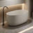 51'' Freestanding Orange Solid Surface Soaking Bathtub With Overflow And Pop - Up Drain, Resin Stone, Easy To Clean, Ergonomic Curve For Relaxing Bath Tub, Tough , Excellent Insulation