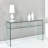 Glass Console Table, Transparent Tempered  Glass Console Table With Rounded Edges Desks, Sofa Table