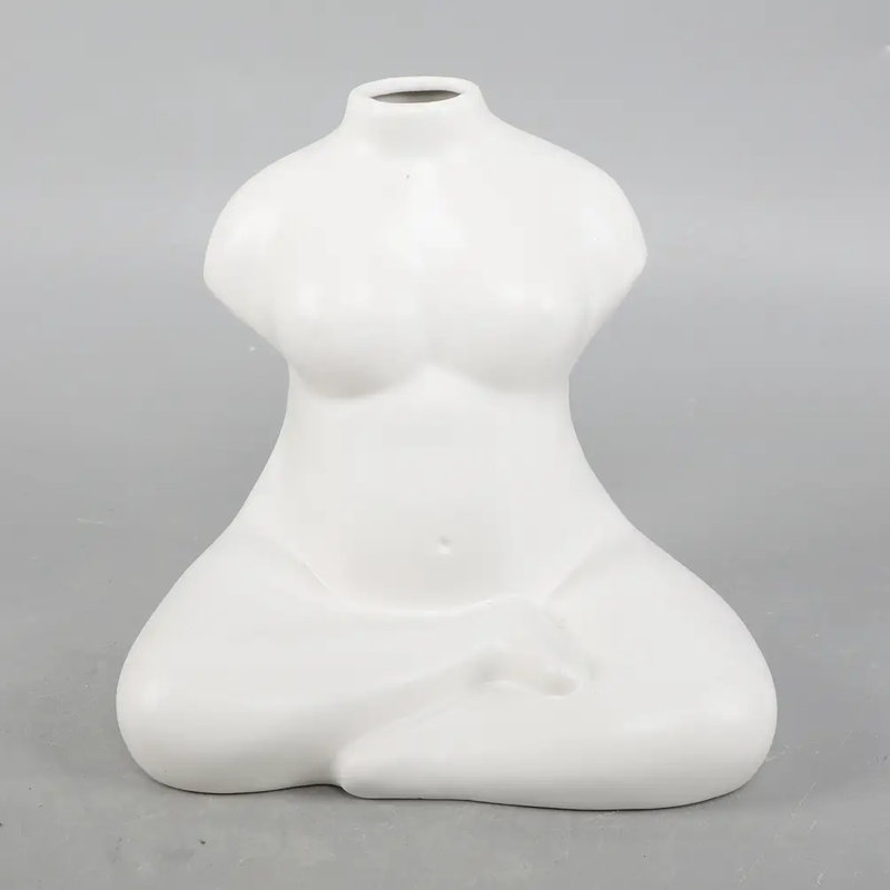 7.3"h Yoga Lady Ceramic Vase